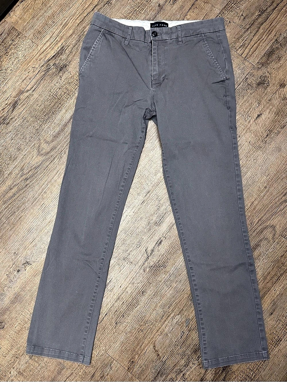 Five Four Mens Straight Leg Cotton chino Pants in Gray Waist 32